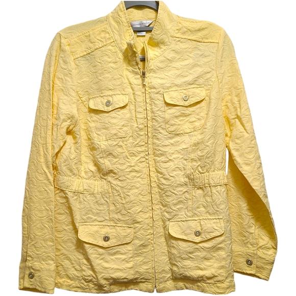 Christopher & Banks Jacket Women's‎ Size M Yellow Design Accents Y2K - Picture 14 of 15